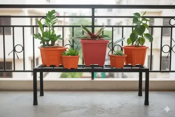 minimalist rectangular plant stand, heavy duty plant stand, metal plant stand for pots, iron plant stand, balcony plant stand,