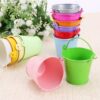 mini metal buckets, colorful tin buckets, wedding favor buckets, party decoration buckets, small flower pots