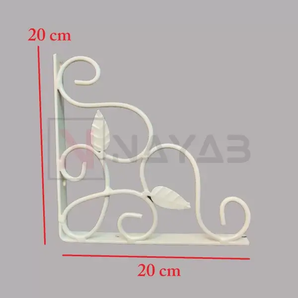 Leaf Ornate Floating Shelf Brackets, Designer L Angle Corner Supports, vintage shelf brackets, elegant home decor