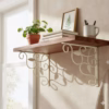 Leaf Ornate Floating Shelf Brackets, Designer L Angle Corner Supports, vintage shelf brackets, elegant home decor