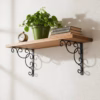 Floral Ornate Floating Shelf Brackets, Designer L Angle Corner Supports, vintage shelf brackets, elegant home decor