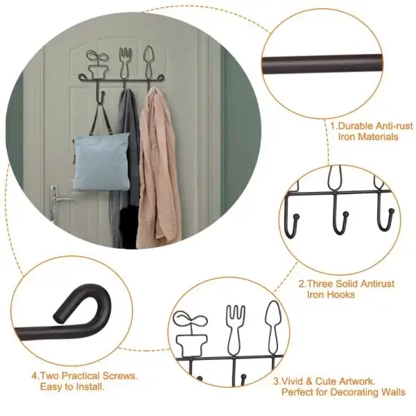 Wall Mounted Hook Hanger, Robe hooks, decorative wall hooks, coat hooks , stylish home decor.