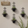 Wall-Mounted Metal Plant Holder, Elegant Scroll Plant Hanger, Outdoor Plant Pot Hook, Durable Metal Pot Holder. wall hanging plant hanger