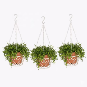 Hanging basket planter, Chain hanging basket, Hanging flower pot, Metal hanging planter, Decorative hanging basket, Wrought iron hanging planter, Outdoor hanging planter