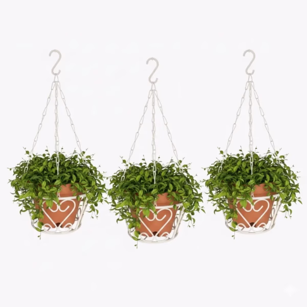 Hanging basket planter, Chain hanging basket, Hanging flower pot, Metal hanging planter, Decorative hanging basket, Wrought iron hanging planter, Outdoor hanging planter