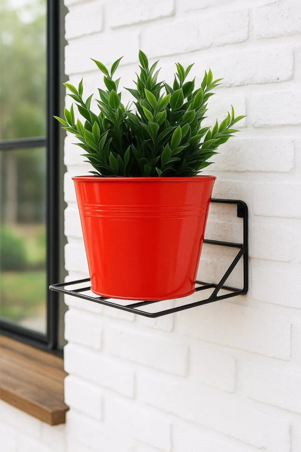 Minimal Wall Hanging Planter, Balcony Planter Holder, Indoor Garden Decor, Flower Pot Holder, Metal Plant Stand