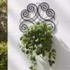 Wall-Mounted Metal Plant Holder, Elegant Scroll Plant Hanger, Outdoor Plant Pot Hook, Durable Metal Pot Holder