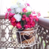Vintage Hanging Basket, Balcony Railing Planter, Iron Metal Plant Stand, Outdoor Garden Decor