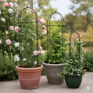 Garden Obelisk Trellis, Plant Supporter, Climbing Rose Trellis, Metal Garden Trellis