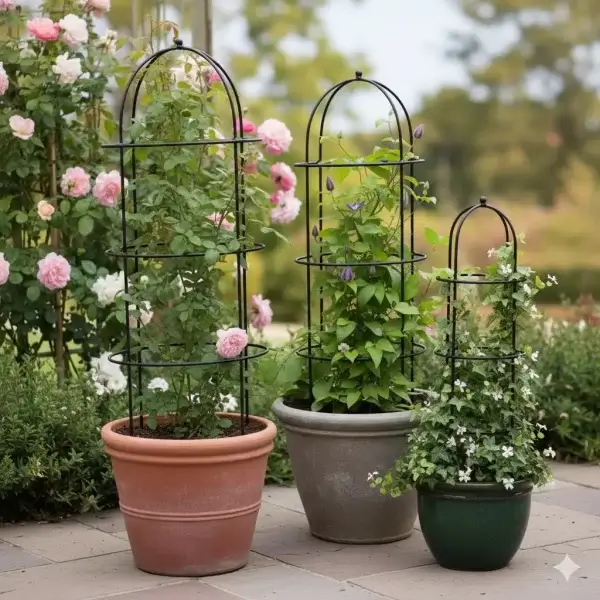 Garden Obelisk Trellis, Plant Supporter, Climbing Rose Trellis, Metal Garden Trellis