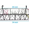 Vintage Heart Hanging Basket, Balcony Railing Planter, Iron Metal Plant Stand, Outdoor Garden Decor