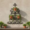 Wall-Mounted Metal Plant Holder, Elegant Scroll Plant Hanger, Outdoor Plant Pot Hook, Durable Metal Pot Holder. wall hanging plant hanger