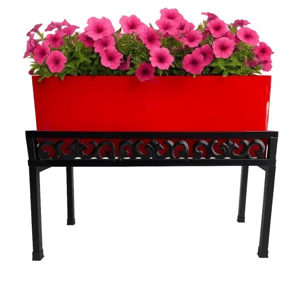 Vintage Flower Bed Planter Stand, Iron Plant Stand, Outdoor Pot Holder, Garden Decor, Balcony Plant Stand