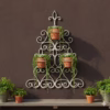 Wall-Mounted Metal Plant Holder, Elegant Scroll Plant Hanger, Outdoor Plant Pot Hook, Durable Metal Pot Holder. wall hanging plant hanger