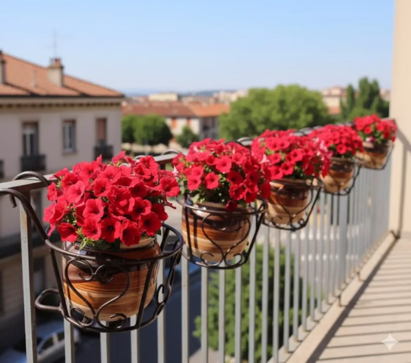 Vintage Hanging Basket, Balcony Railing Planter, Iron Metal Plant Stand, Outdoor Garden Decor