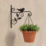 Wrought Iron Hanging Bracket, Garden Wall Hook, Plant Hanger, Outdoor Decor, Bird Feeder Bracket
