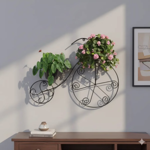 Wall-Mounted Metal Plant Holder, Elegant Scroll Plant Hanger, Outdoor Plant Pot Hook, Durable Metal Pot Holder. wall hanging plant hanger