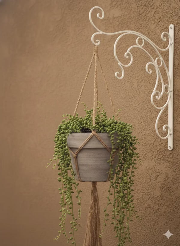 Wrought Iron Hanging Bracket, Garden Wall Hook, Plant Hanger, Outdoor Decor, Bird Feeder Bracket