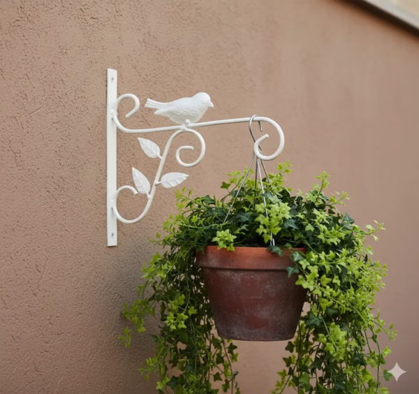 Wrought Iron Hanging Bracket, Garden Wall Hook, Plant Hanger, Outdoor Decor, Bird Feeder Bracket