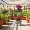 Two-Tier Scroll Tall Plant Stand, Metal Step Plant Stand, Balcony Garden Decor, Indoor/Outdoor Plant Holder