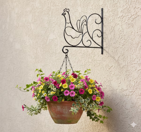 Wrought Iron Hanging Bracket, Garden Wall Hook, Plant Hanger, Outdoor Decor, Bird Feeder Bracket