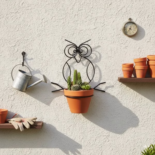 Wall-Mounted Metal Plant Holder, Elegant Scroll Plant Hanger, Outdoor Plant Pot Hook, Durable Metal Pot Holder. wall hanging plant hanger