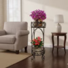 Two-Tier Scroll Tall Plant Stand, Metal Step Plant Stand, Balcony Garden Decor, Indoor/Outdoor Plant Holder