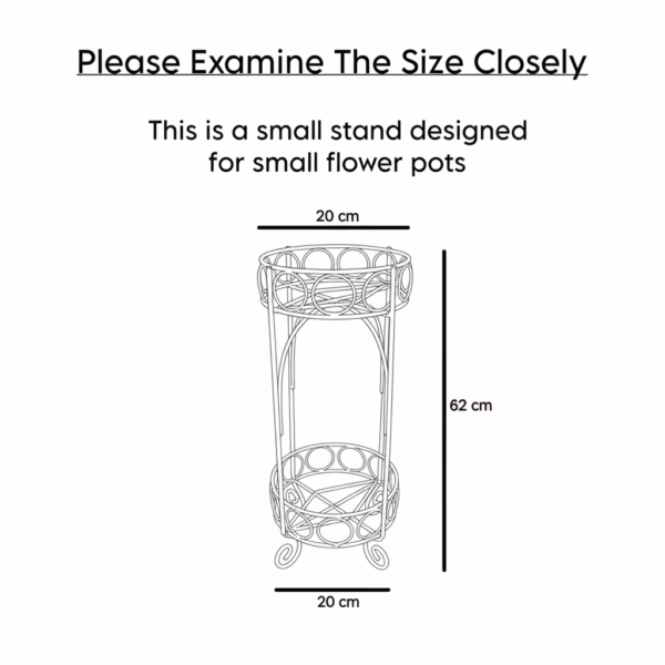 Two-Tier Scroll Tall Plant Stand, Metal Step Plant Stand, Balcony Garden Decor, Indoor/Outdoor Plant Holder